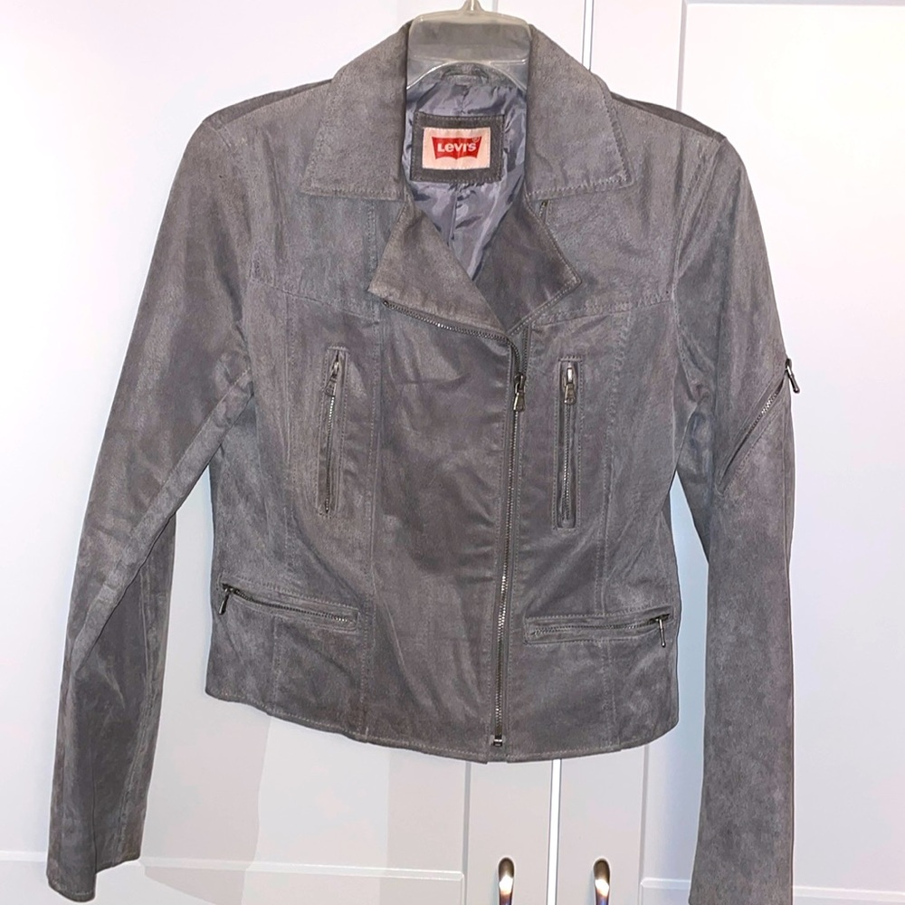 Levi’s Grey Suede Leather Jacket - image 2